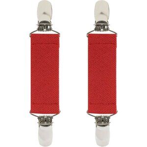 Hold’Em 1” Boot Straps Leg Pant Stirrup Elastic Extra Heavy Clips - Red